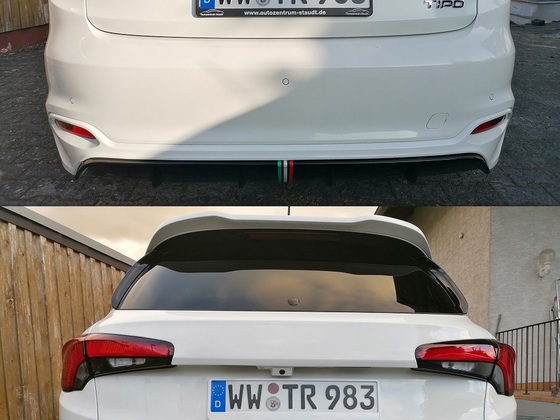 Heckansicht vorher/nachher