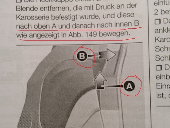 Blende/Verkleidung Rückleuchte Kombi