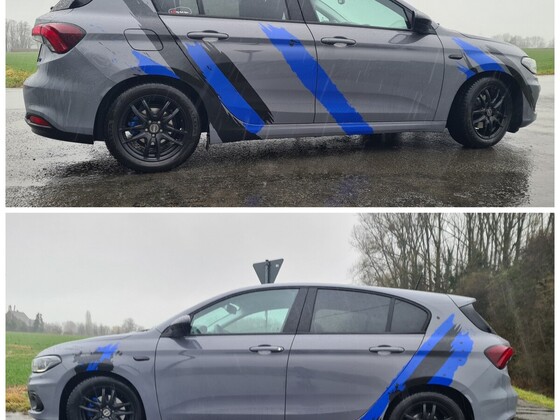 Jetzt ist er beidseitig gestreift