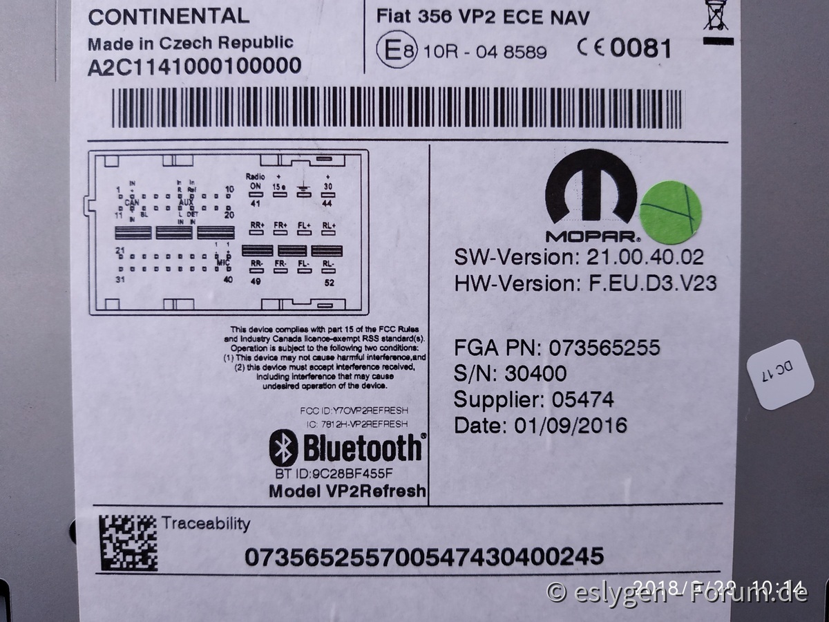 UConnect5 mit Navi (Anschlussplan)