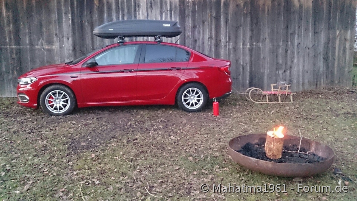 Stilleben: Tipo mit Huhn auf Schlitten