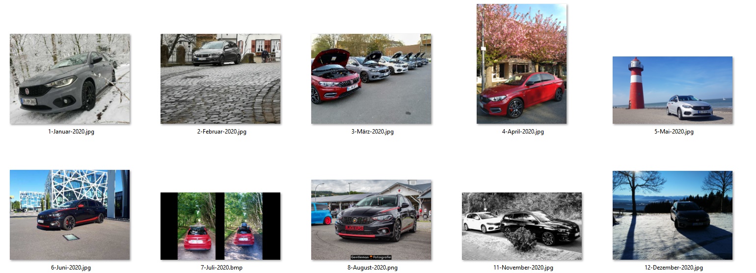 Bisherige Kalender 2020 Fotos