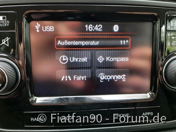 Uconnect als App im Auto